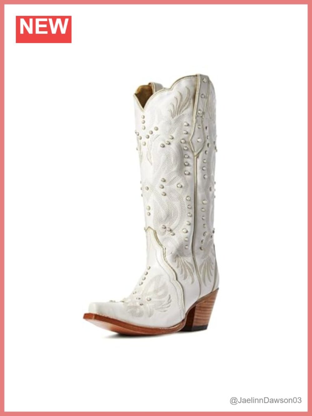 Women's Faux Leather Pearl Cowboy Knee-High Boots Pointed Toe Chunky Heel